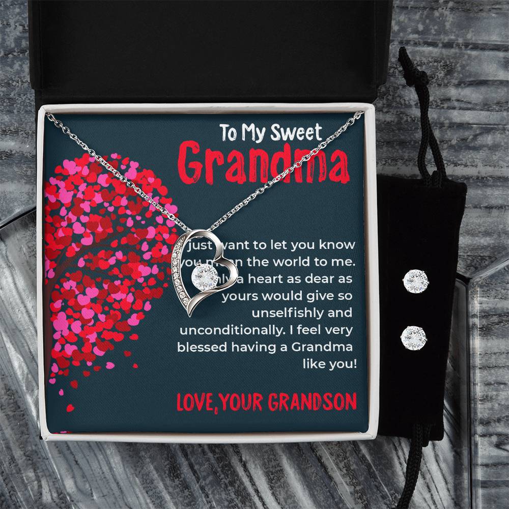 To My Sweet Grandma | Timeless Forever Love Necklace Gift from Grandson | Gift for Grandma