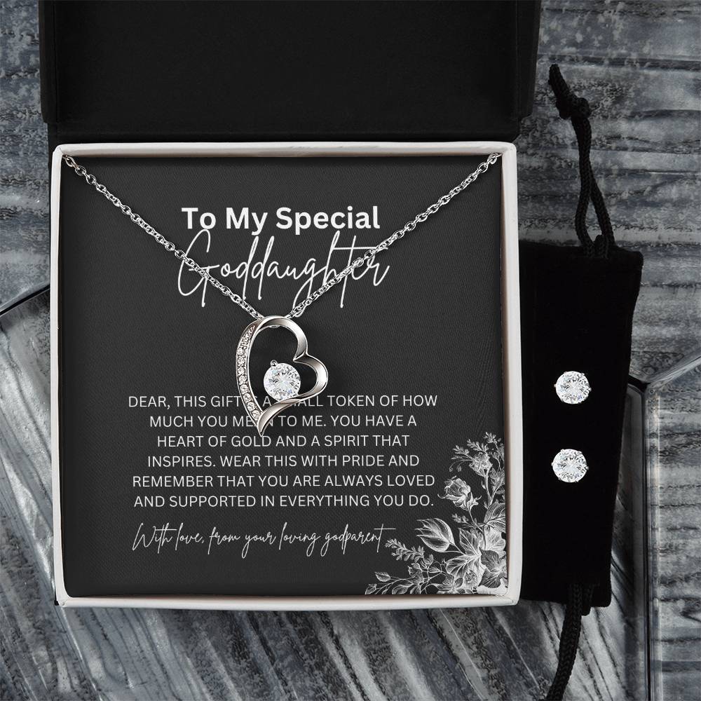To My Special Goddaughter | Forever Love Necklace & Earring Set | A Timeless Expression of Love | Goddaughter Gift