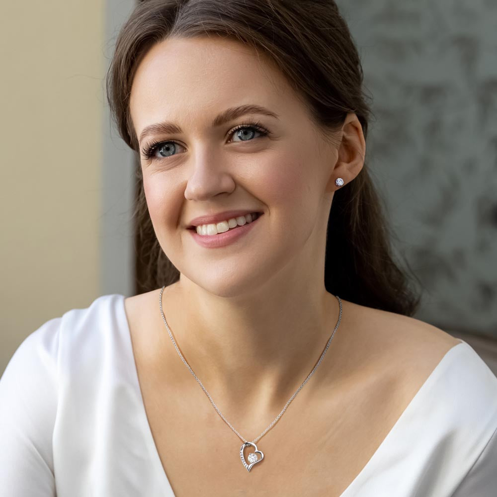 To My Braveheart Niece - From Aunt to Niece Forever Love Necklace With Earrings - SOUVMOUR