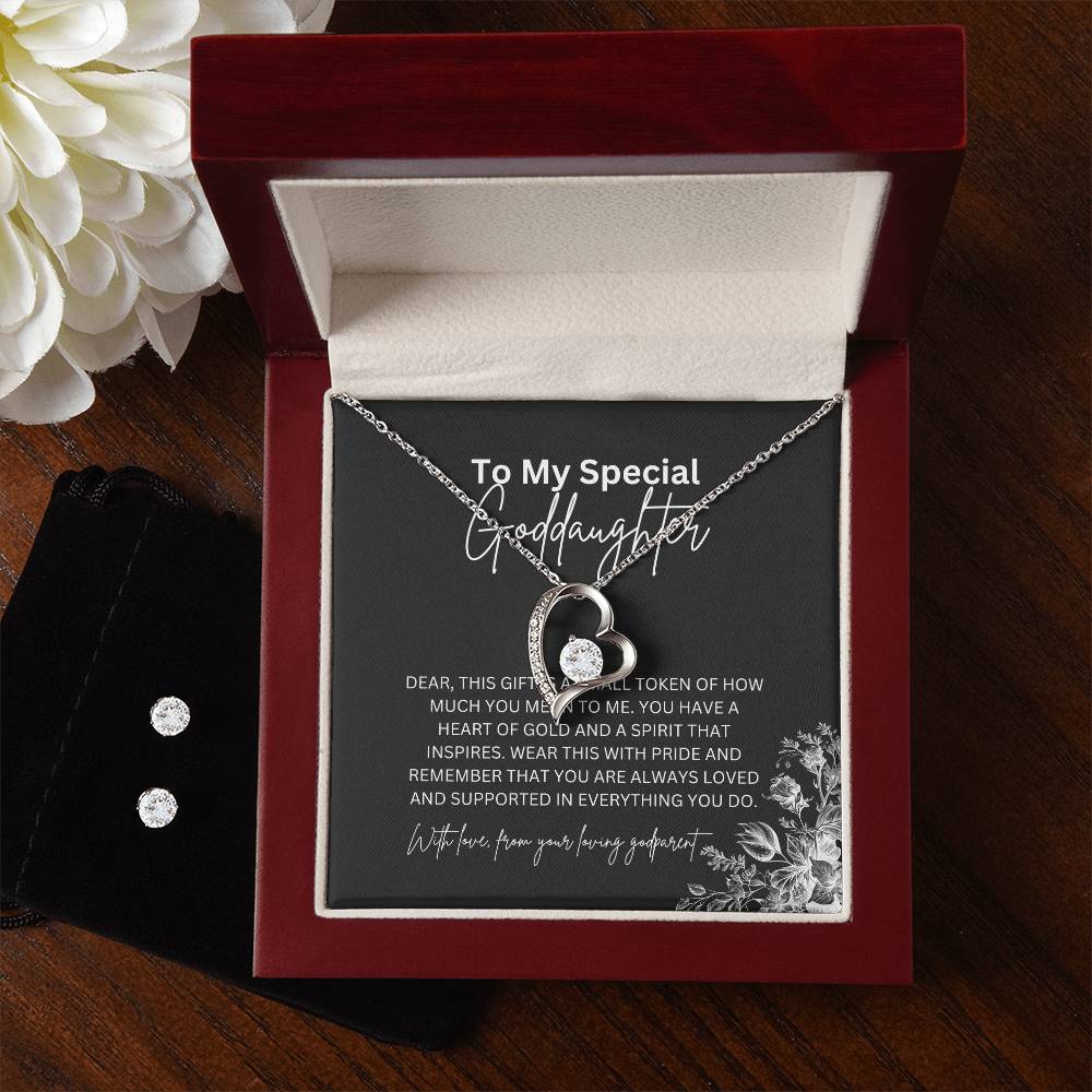 To My Special Goddaughter | Forever Love Necklace & Earring Set | A Timeless Expression of Love | Goddaughter Gift