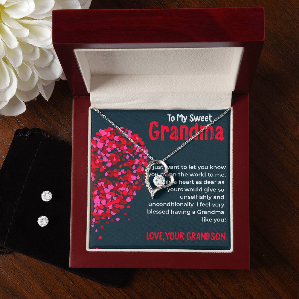 To My Sweet Grandma | Timeless Forever Love Necklace Gift from Grandson | Gift for Grandma