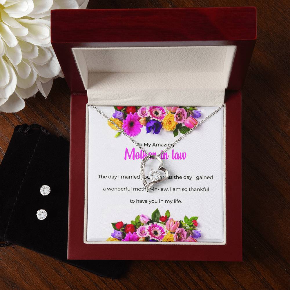 To My Amazing Mother-in-law | Forever Love Necklace & Earring Set | Thoughtful Mother-in-law Gift