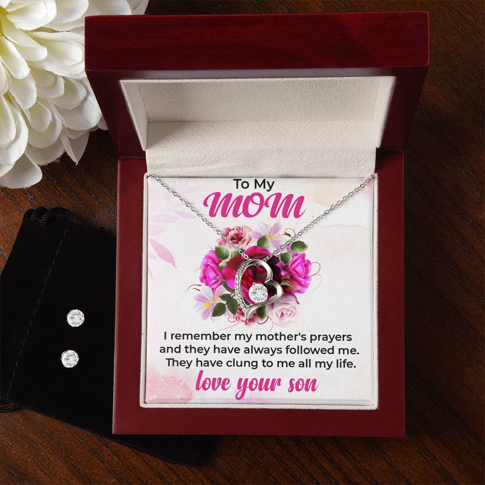To My Gorgeous Mom | Beautiful Forever Love Necklace and Earrings | A Keepsake for My Loving Mom | Necklace Gift For Mom