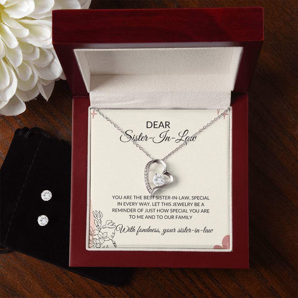 To My Dear Sister-in-Law | Forever Love Necklace & Earring Set | Gift for Sister-in-Law