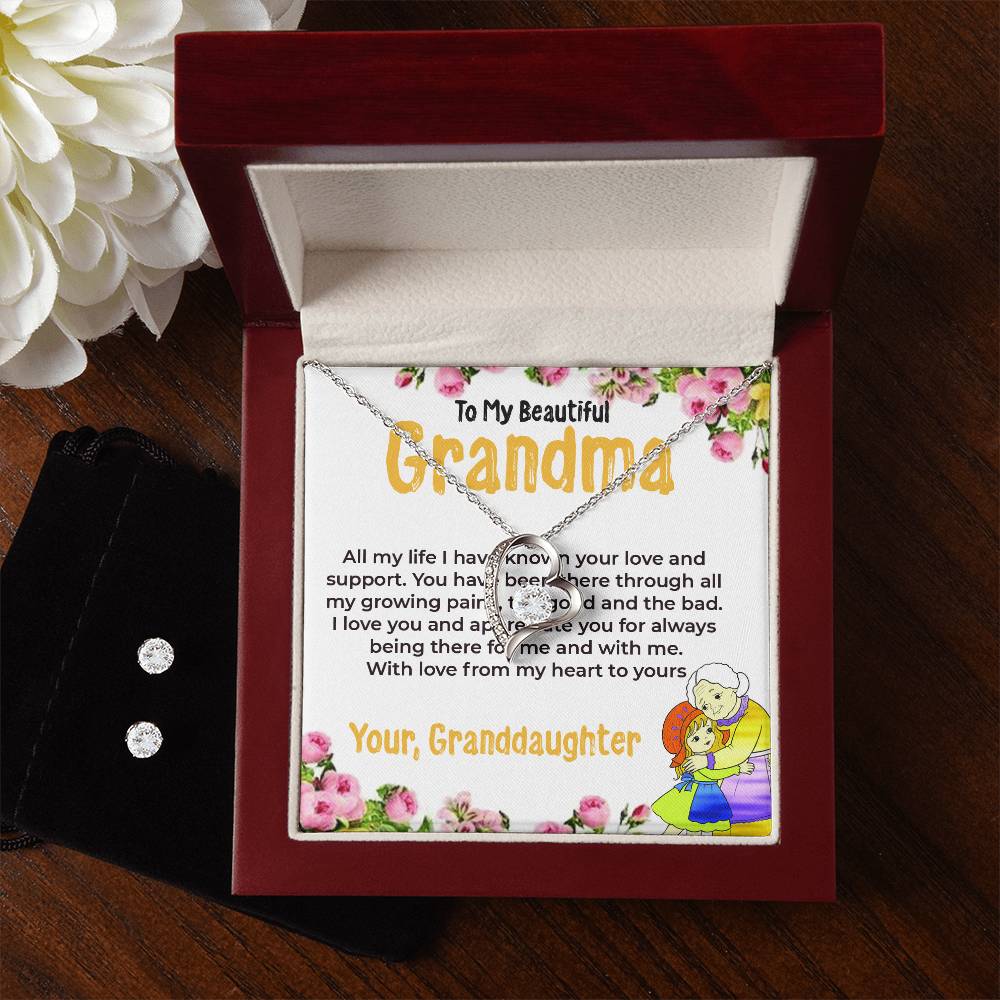 To My Beautiful Grandma | Forever Love Necklace Gift from Granddaughter | Gift for Grandma