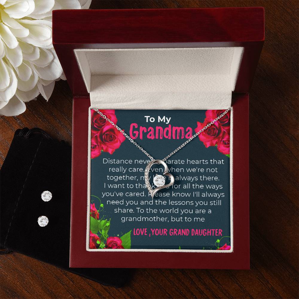 To My Grandma | Elegant Forever Love Necklace Gift from Granddaughter | Gift for Grandma