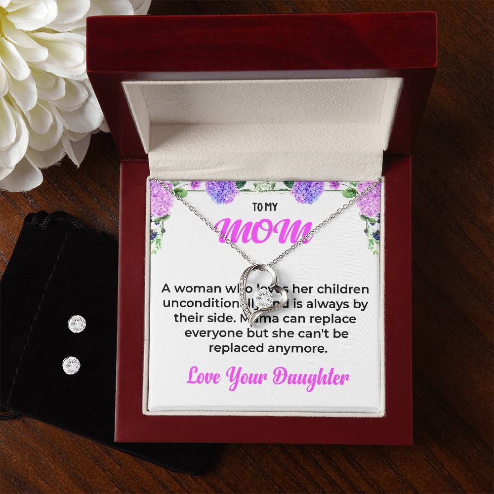 To My Mom | Stunning Forever Love Jewelry Set | A Gift from Your Loving Daughter | Necklace Gift For Mom