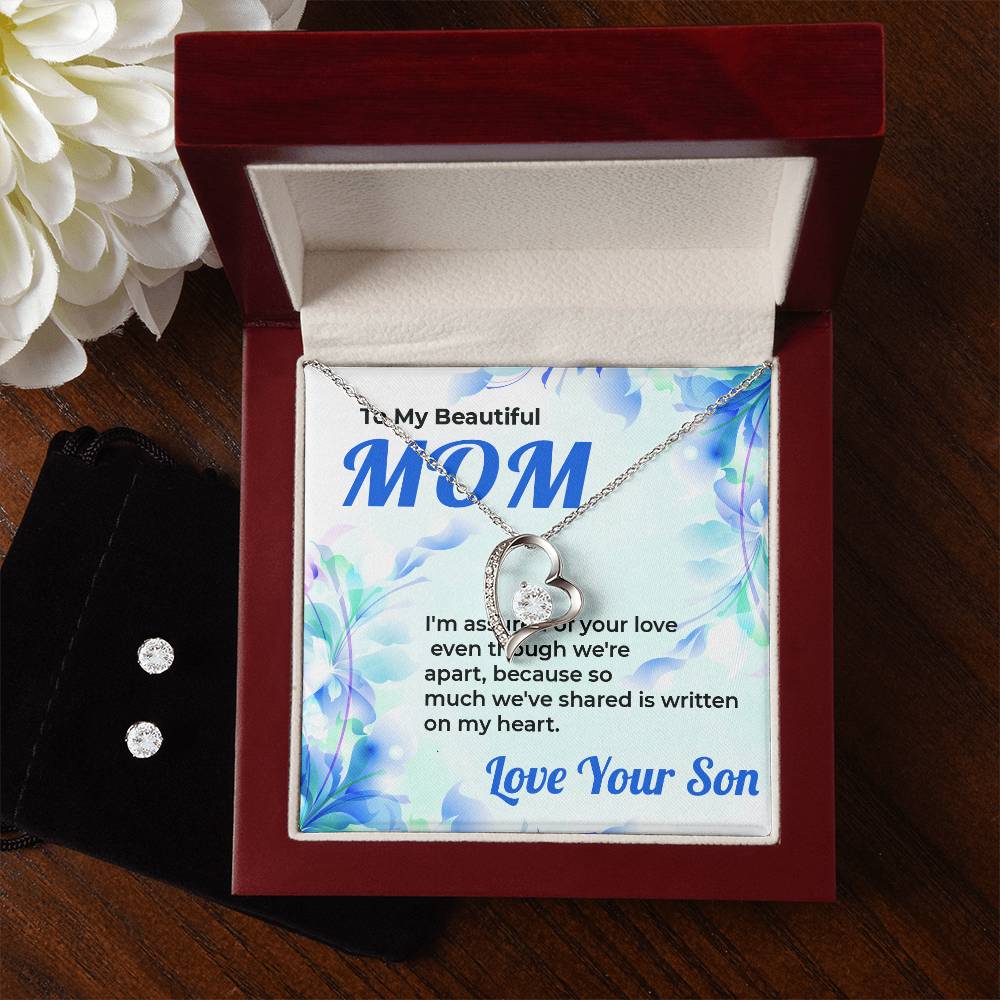 To The Woman Who Loves Me | Elegant Forever Love Jewelry Set | A Token of Gratitude | Necklace Gift For Mom
