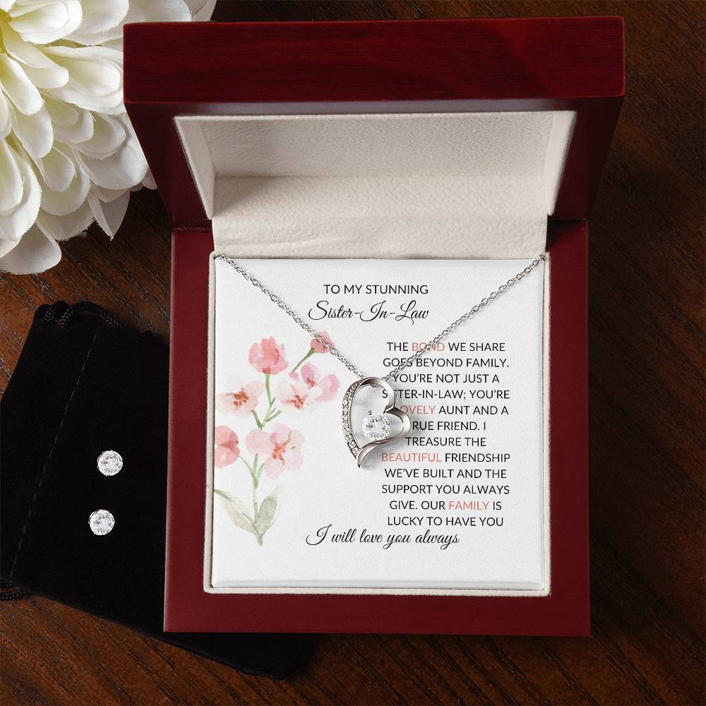 To My Stunning Sister-in-Law | Forever Love Necklace & Earring Set | Gift for Sister-in-Law