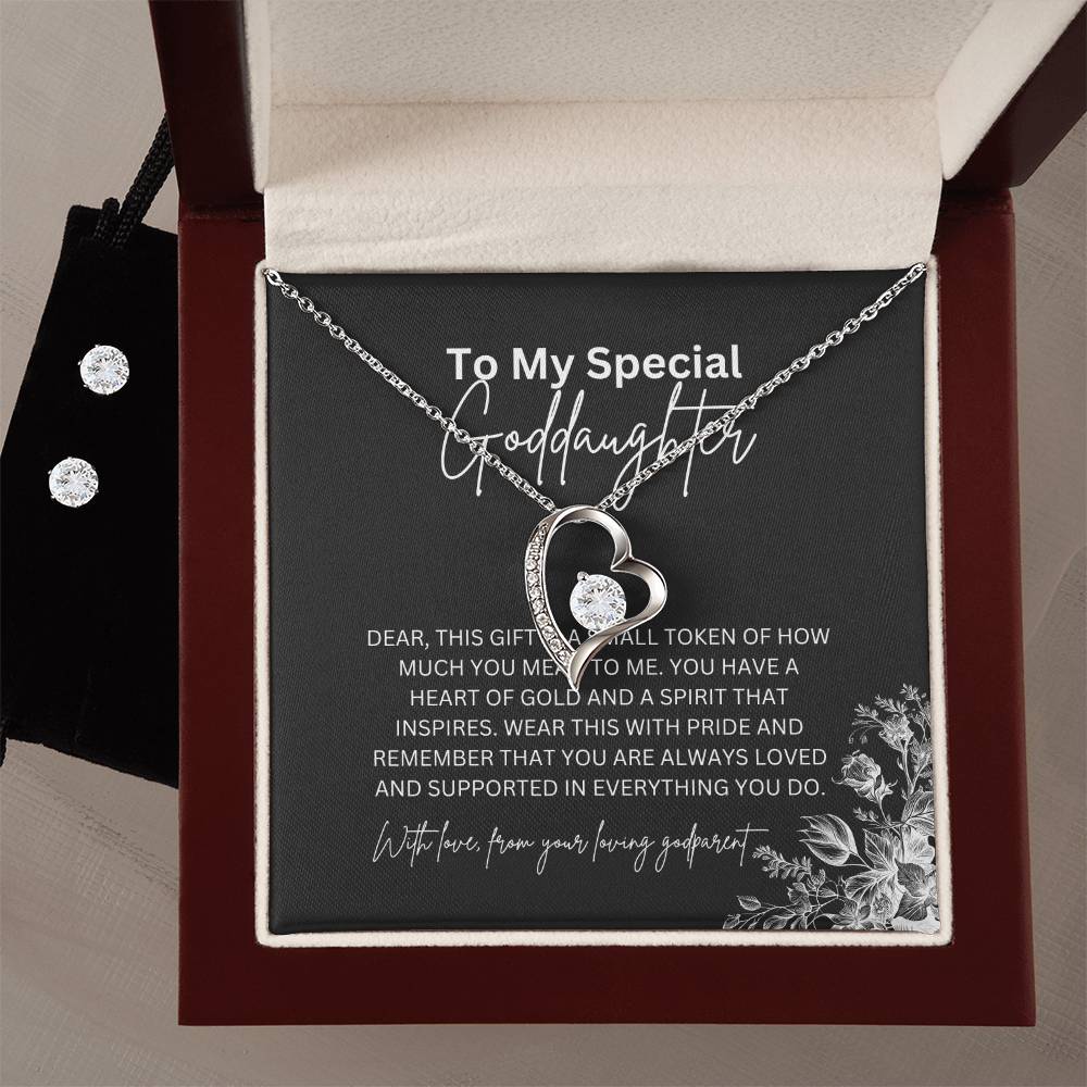 To My Special Goddaughter | Forever Love Necklace & Earring Set | A Timeless Expression of Love | Goddaughter Gift