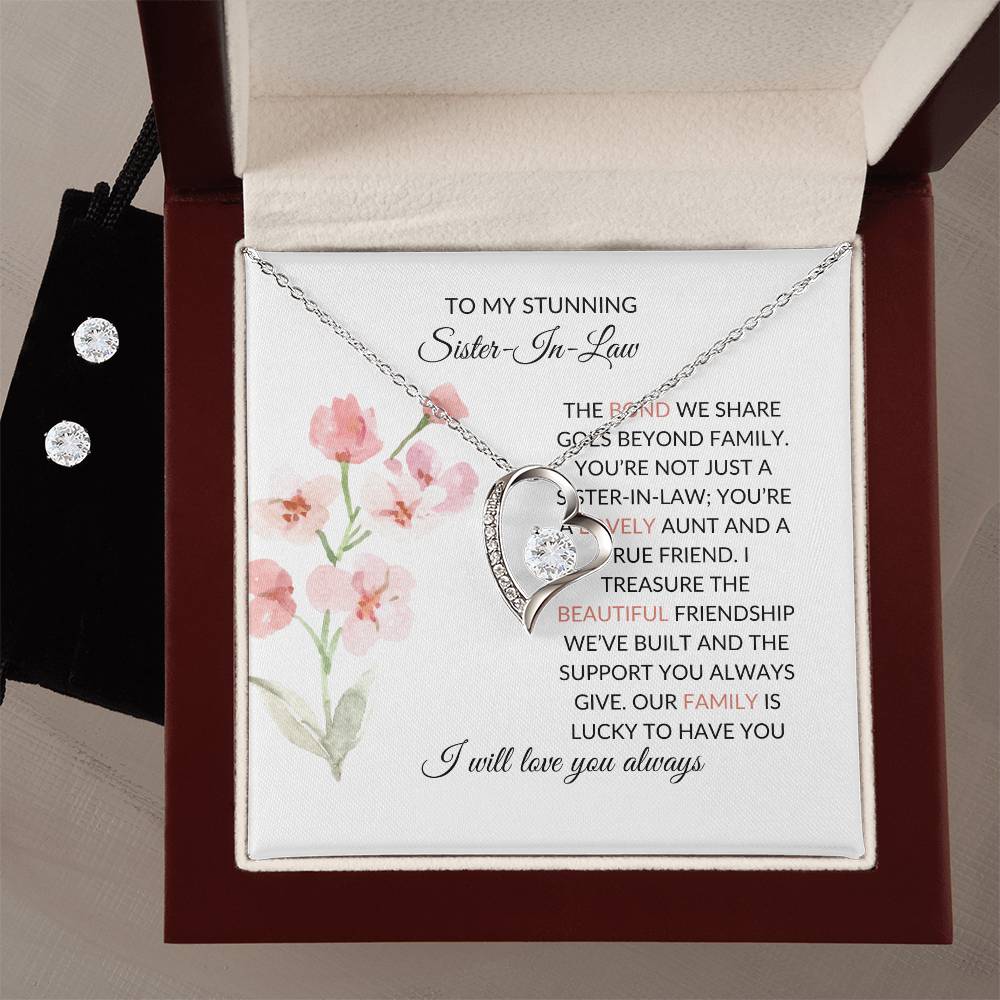 To My Stunning Sister-in-Law | Forever Love Necklace & Earring Set | Gift for Sister-in-Law