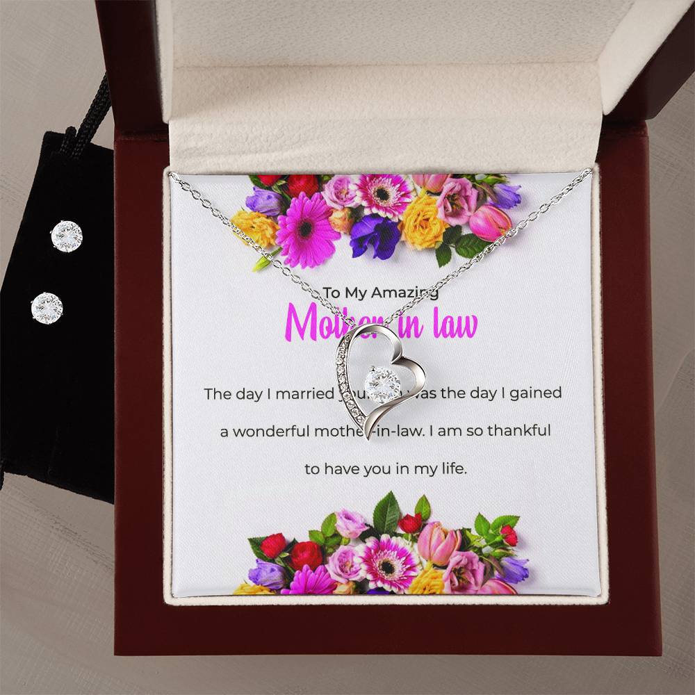 To My Amazing Mother-in-law | Forever Love Necklace & Earring Set | Thoughtful Mother-in-law Gift