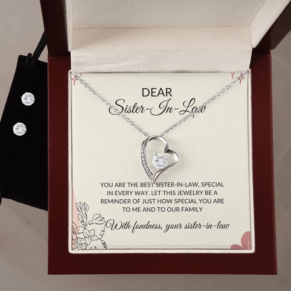 To My Dear Sister-in-Law | Forever Love Necklace & Earring Set | Gift for Sister-in-Law