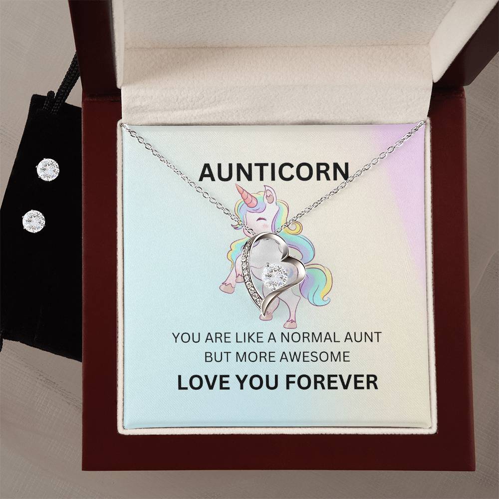 Aunticorn Necklace and Earring Set – A Fun Unicorn Gift for the Best and Special Auntie - SOUVMOUR