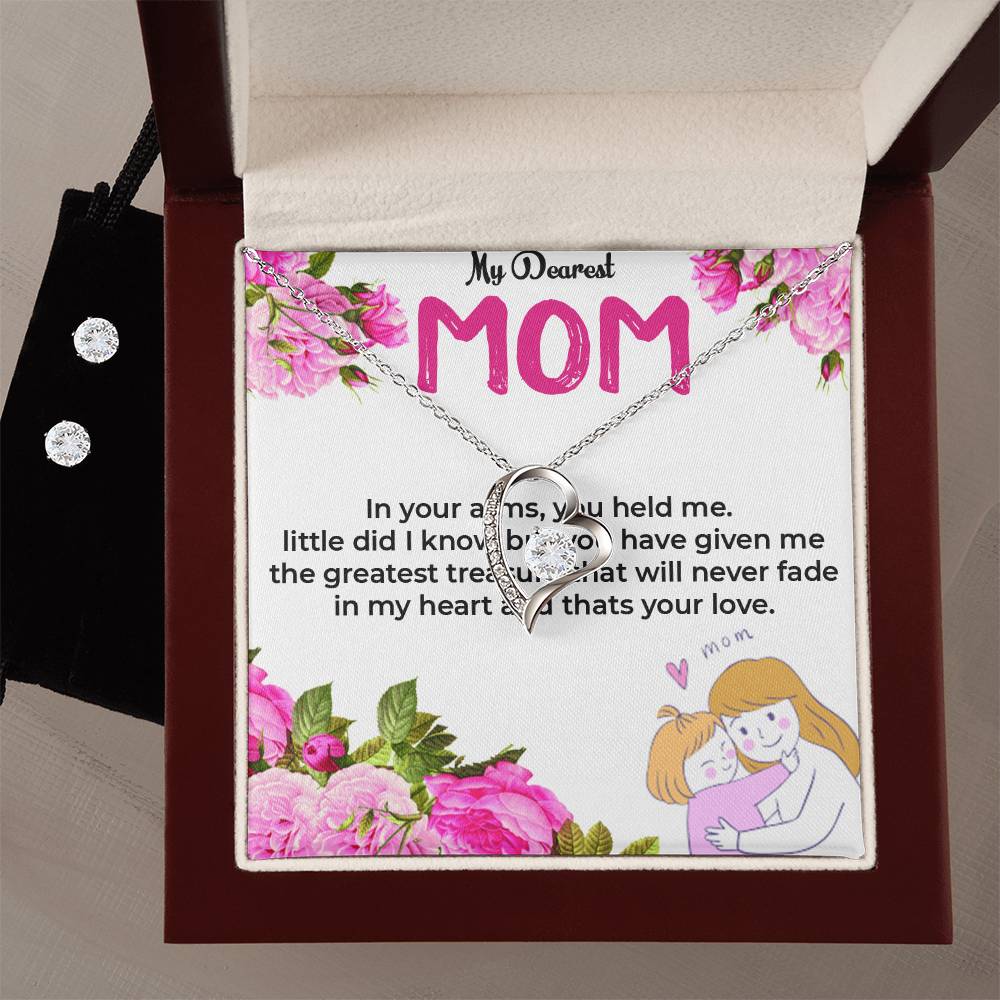 To My Dearest Mom | Heartfelt Forever Love Jewelry Gift Set | Necklace Gift For Mom