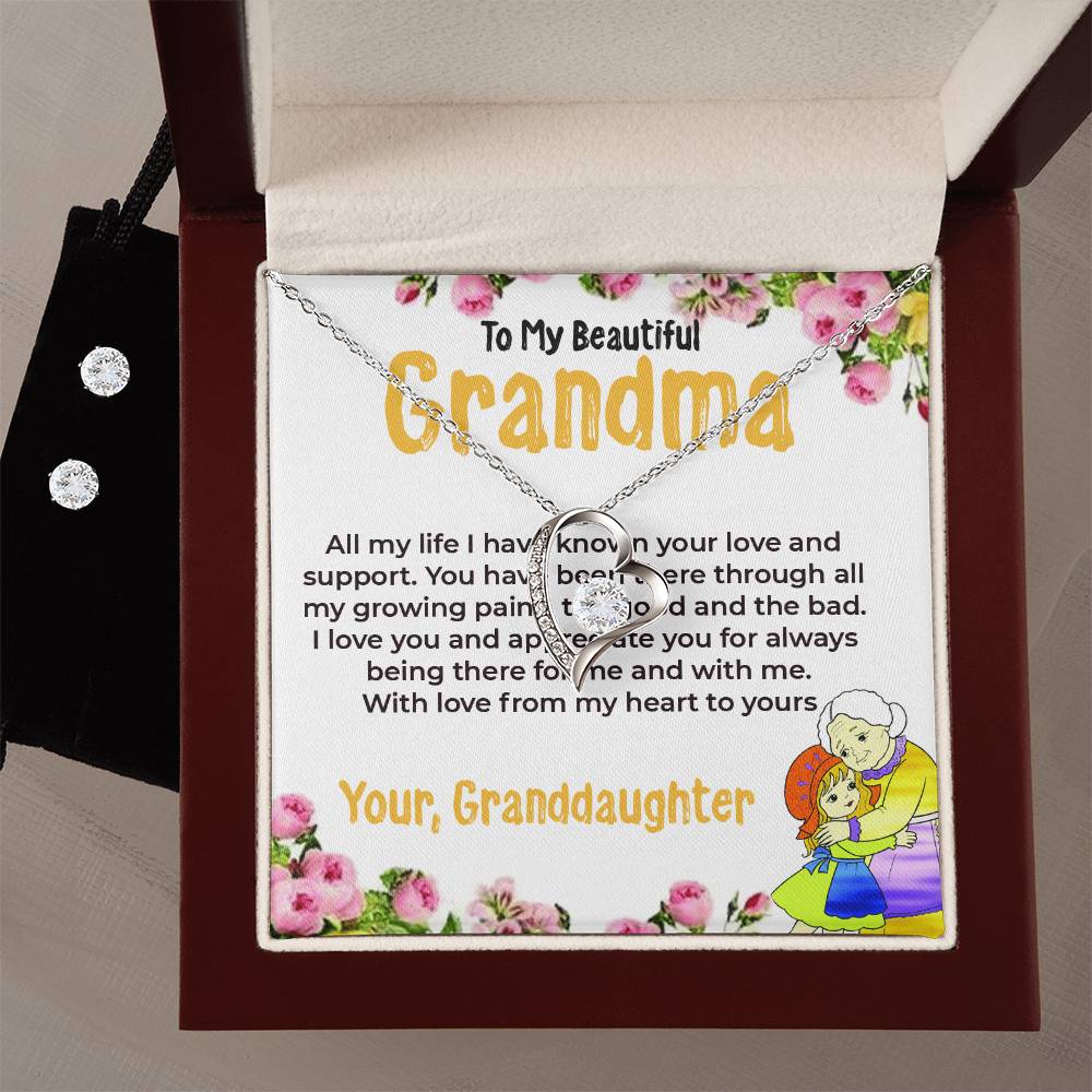 To My Beautiful Grandma | Forever Love Necklace Gift from Granddaughter | Gift for Grandma