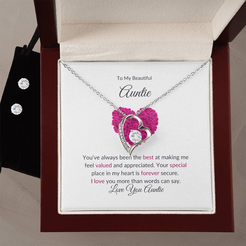 Classic Forever Love Necklace and Earring Sets Gift For Aunt - SOUVMOUR