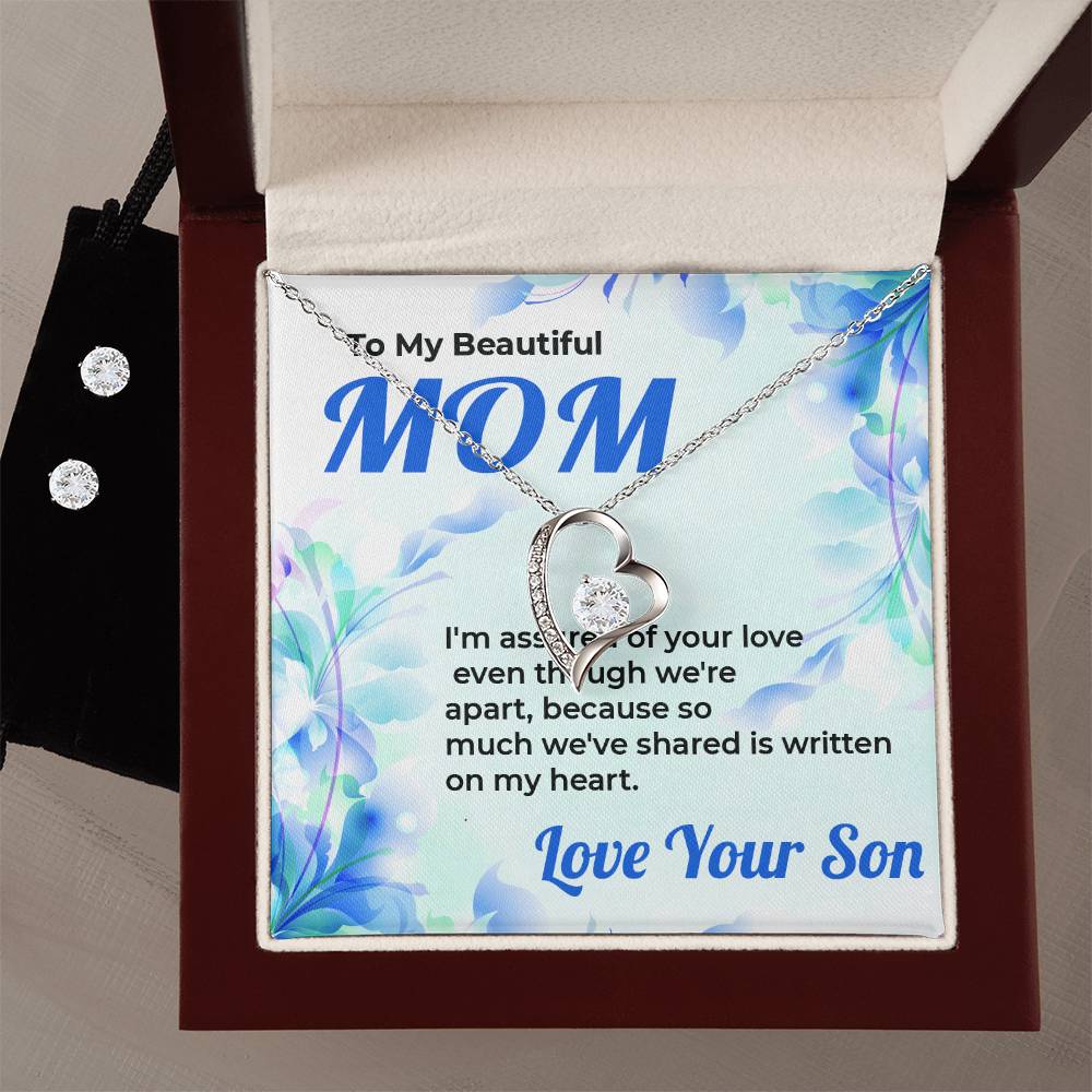 To The Woman Who Loves Me | Elegant Forever Love Jewelry Set | A Token of Gratitude | Necklace Gift For Mom