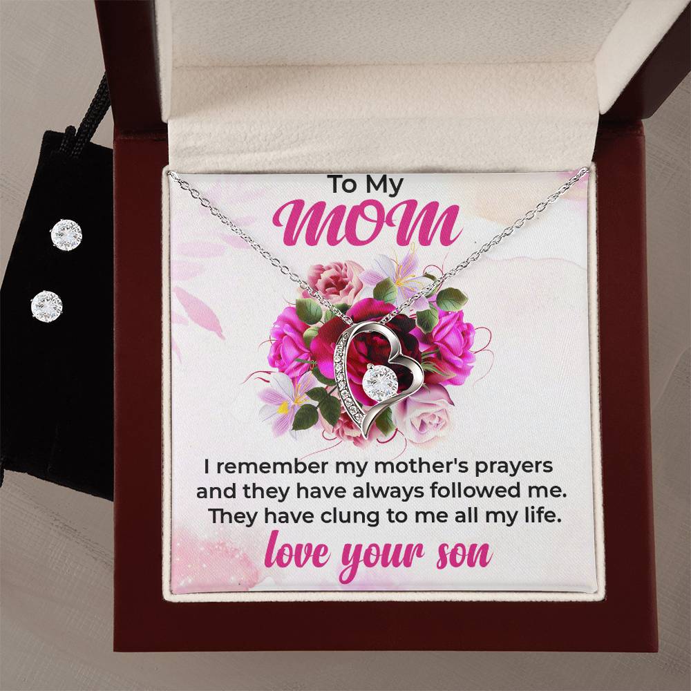 To My Gorgeous Mom | Beautiful Forever Love Necklace and Earrings | A Keepsake for My Loving Mom | Necklace Gift For Mom