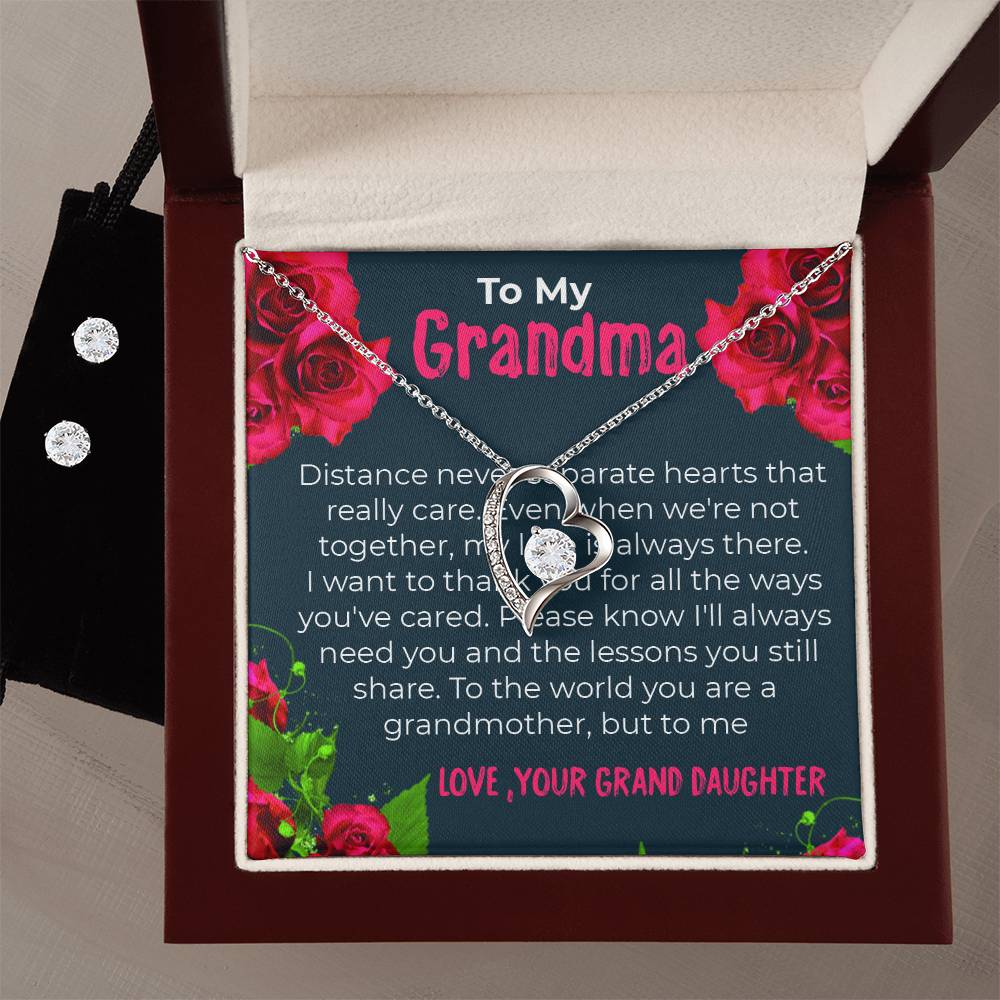 To My Grandma | Elegant Forever Love Necklace Gift from Granddaughter | Gift for Grandma