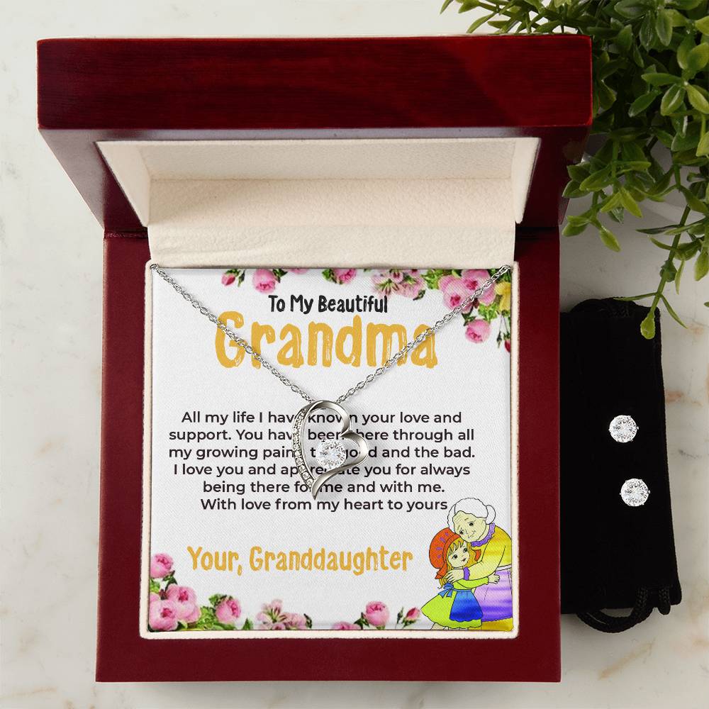 To My Beautiful Grandma | Forever Love Necklace Gift from Granddaughter | Gift for Grandma