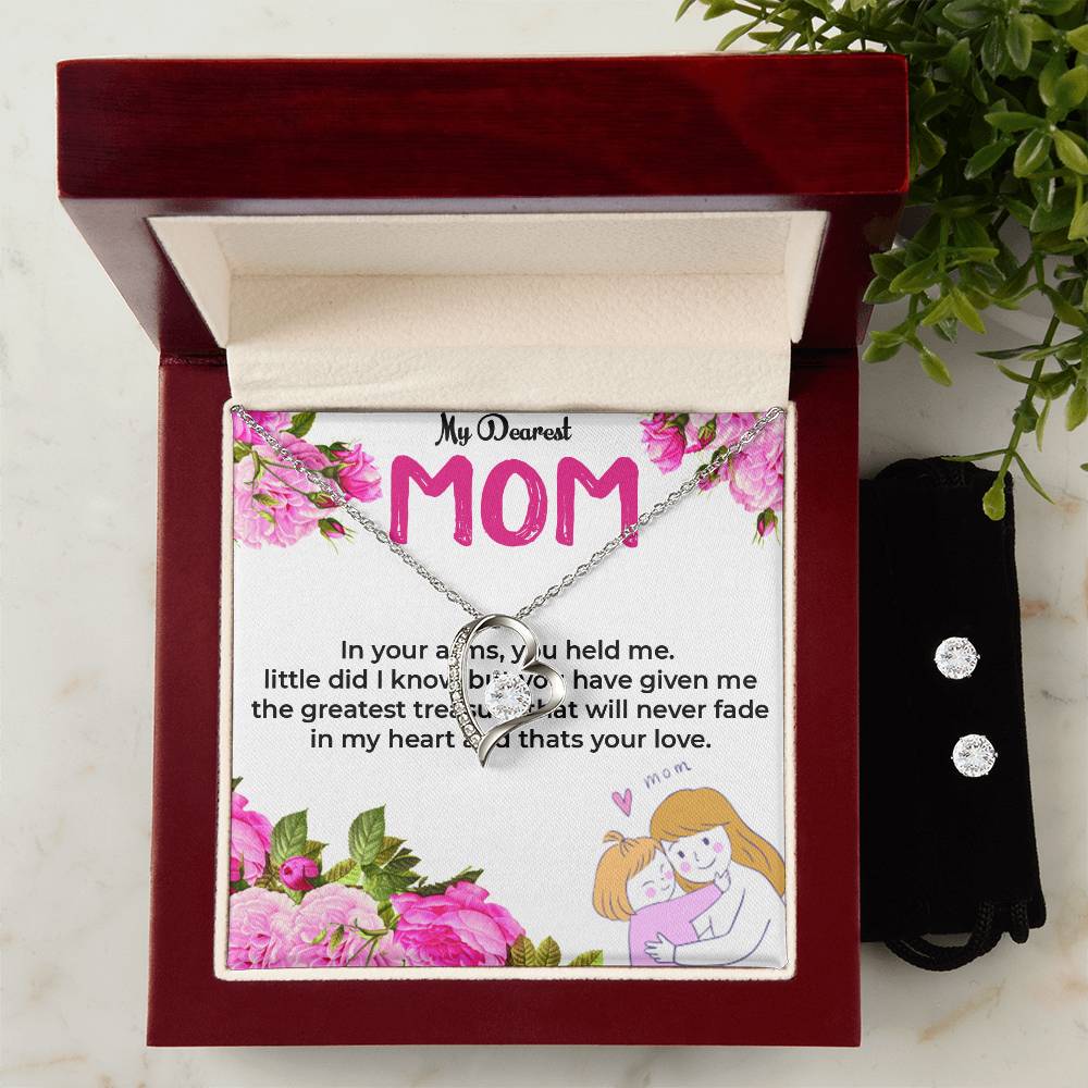 To My Dearest Mom | Heartfelt Forever Love Jewelry Gift Set | Necklace Gift For Mom