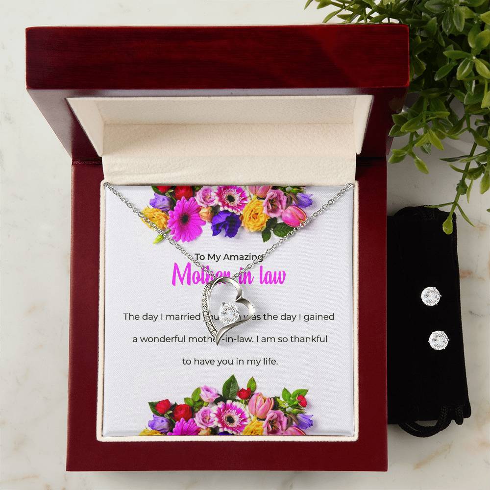 To My Amazing Mother-in-law | Forever Love Necklace & Earring Set | Thoughtful Mother-in-law Gift