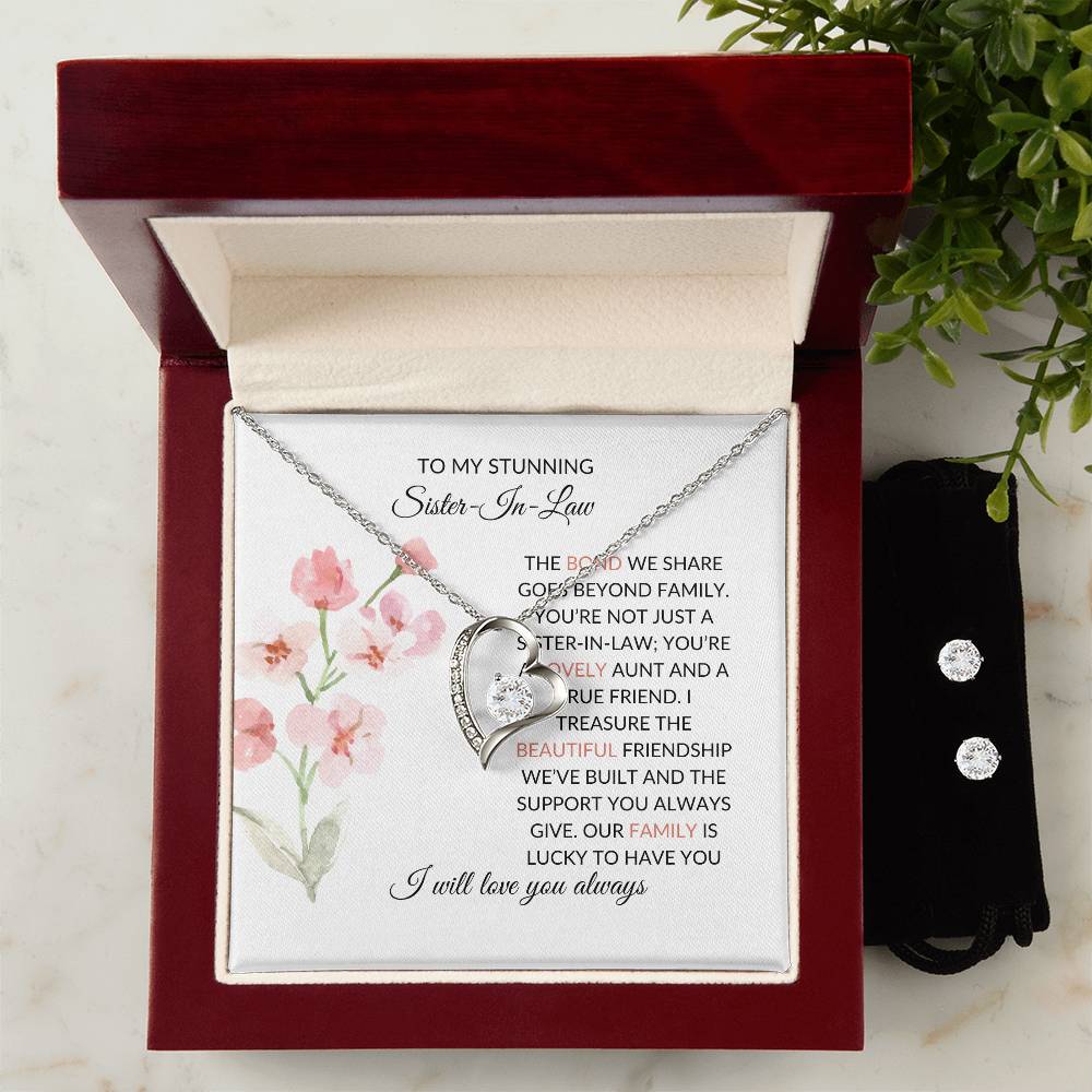 To My Stunning Sister-in-Law | Forever Love Necklace & Earring Set | Gift for Sister-in-Law