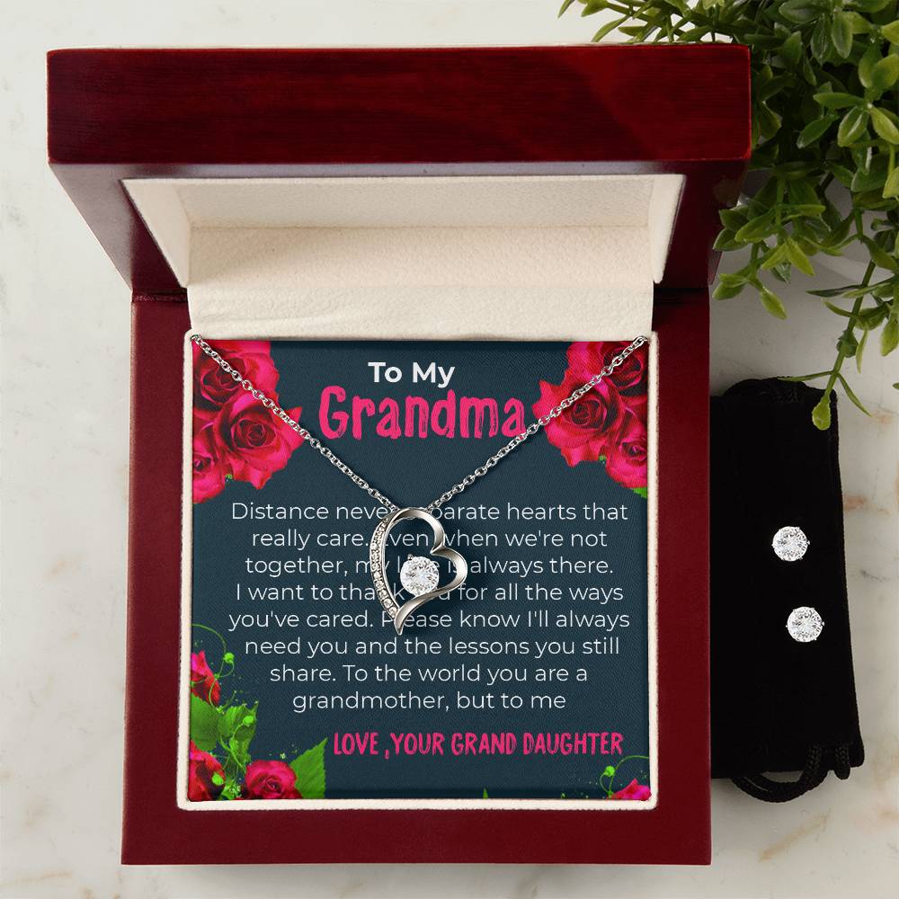 To My Grandma | Elegant Forever Love Necklace Gift from Granddaughter | Gift for Grandma