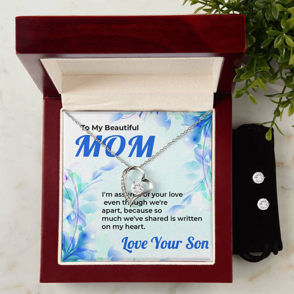 To The Woman Who Loves Me | Elegant Forever Love Jewelry Set | A Token of Gratitude | Necklace Gift For Mom