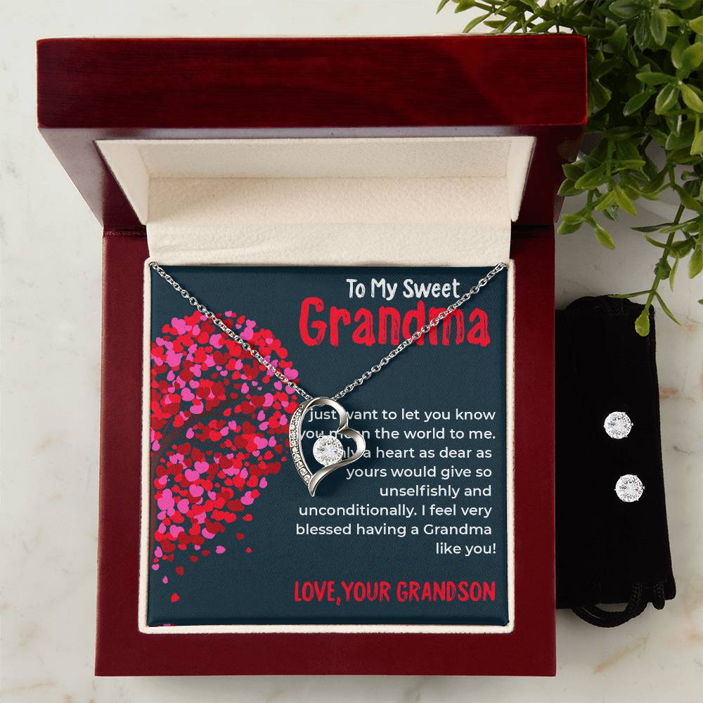 To My Sweet Grandma | Timeless Forever Love Necklace Gift from Grandson | Gift for Grandma
