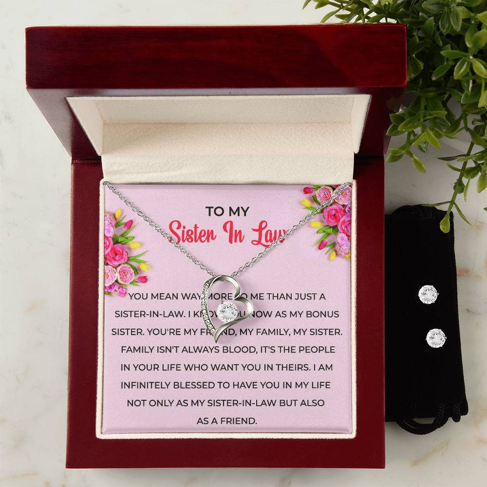 To My Sister-in-Law | Forever Love Necklace & Earring Set | Gift for Sister-in-Law