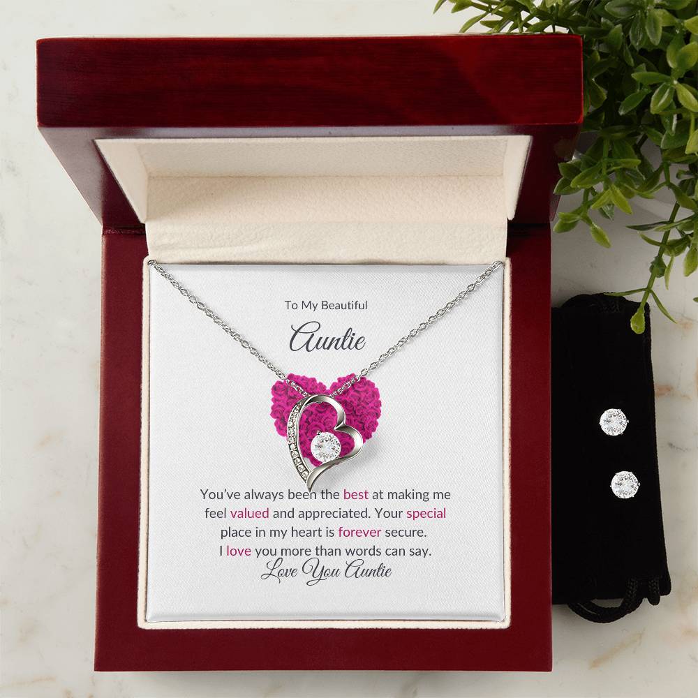 Classic Forever Love Necklace and Earring Sets Gift For Aunt - SOUVMOUR