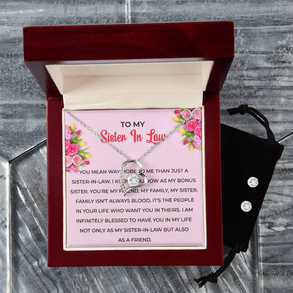 To My Sister-in-Law | Forever Love Necklace & Earring Set | Gift for Sister-in-Law