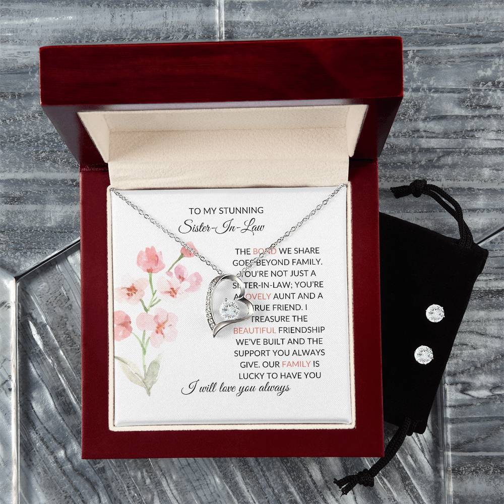 To My Stunning Sister-in-Law | Forever Love Necklace & Earring Set | Gift for Sister-in-Law