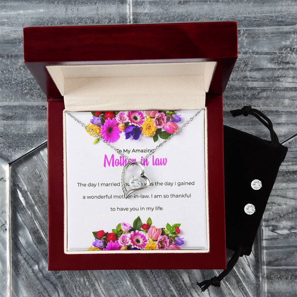 To My Amazing Mother-in-law | Forever Love Necklace & Earring Set | Thoughtful Mother-in-law Gift
