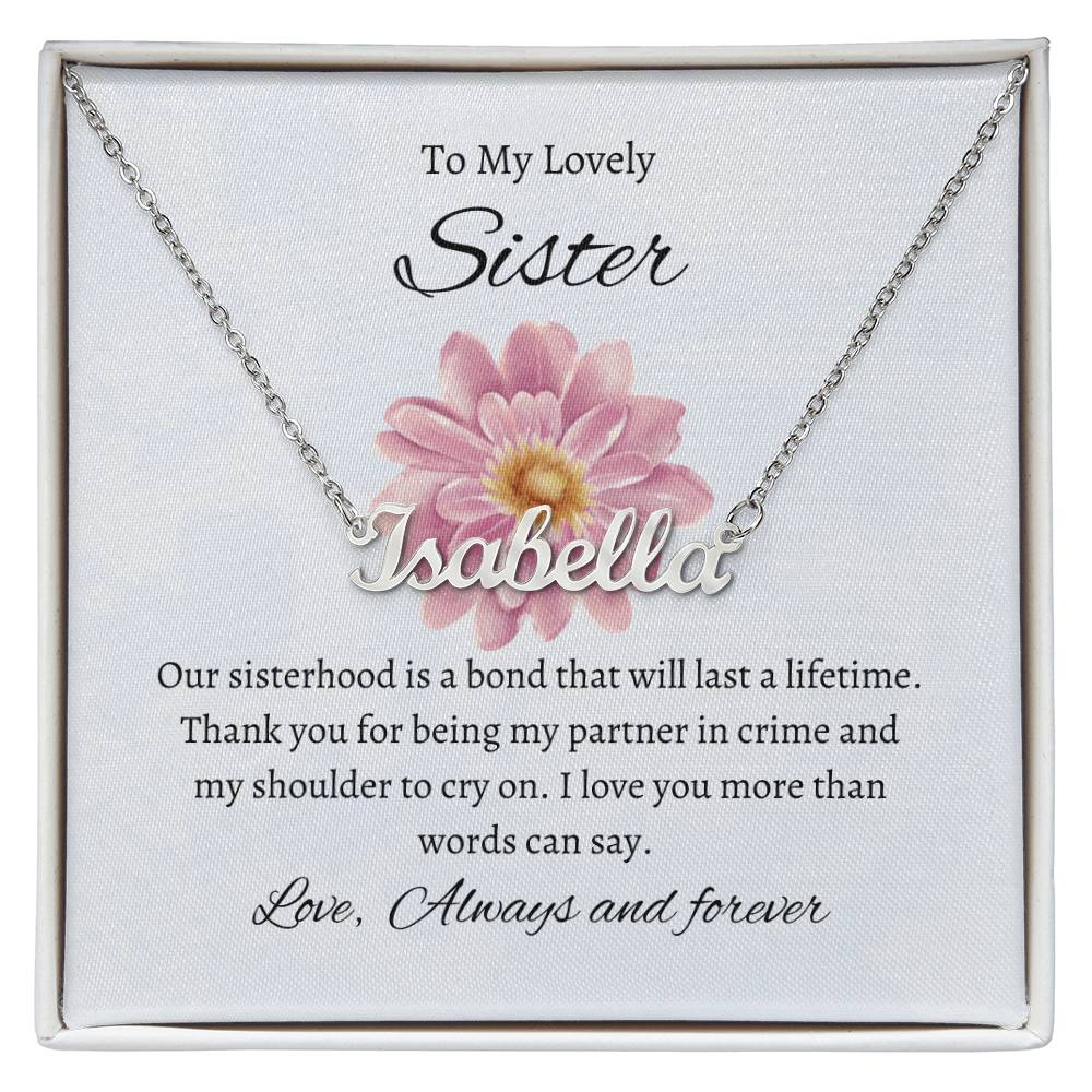 To My Lovely Sister Custom Name Necklace | Necklace Gift for Sister