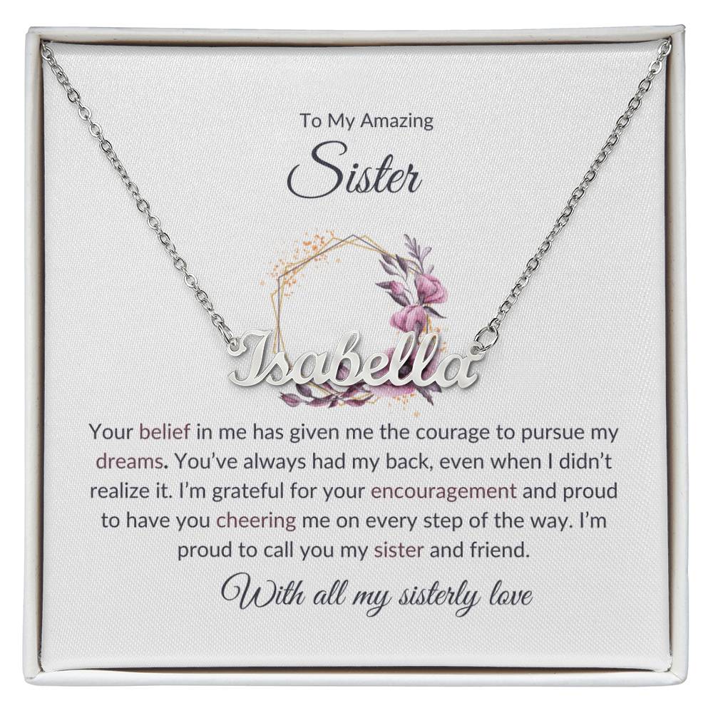 To My Amazing Sister Name Necklace | Gift for Sister | Necklace Gift for Sister