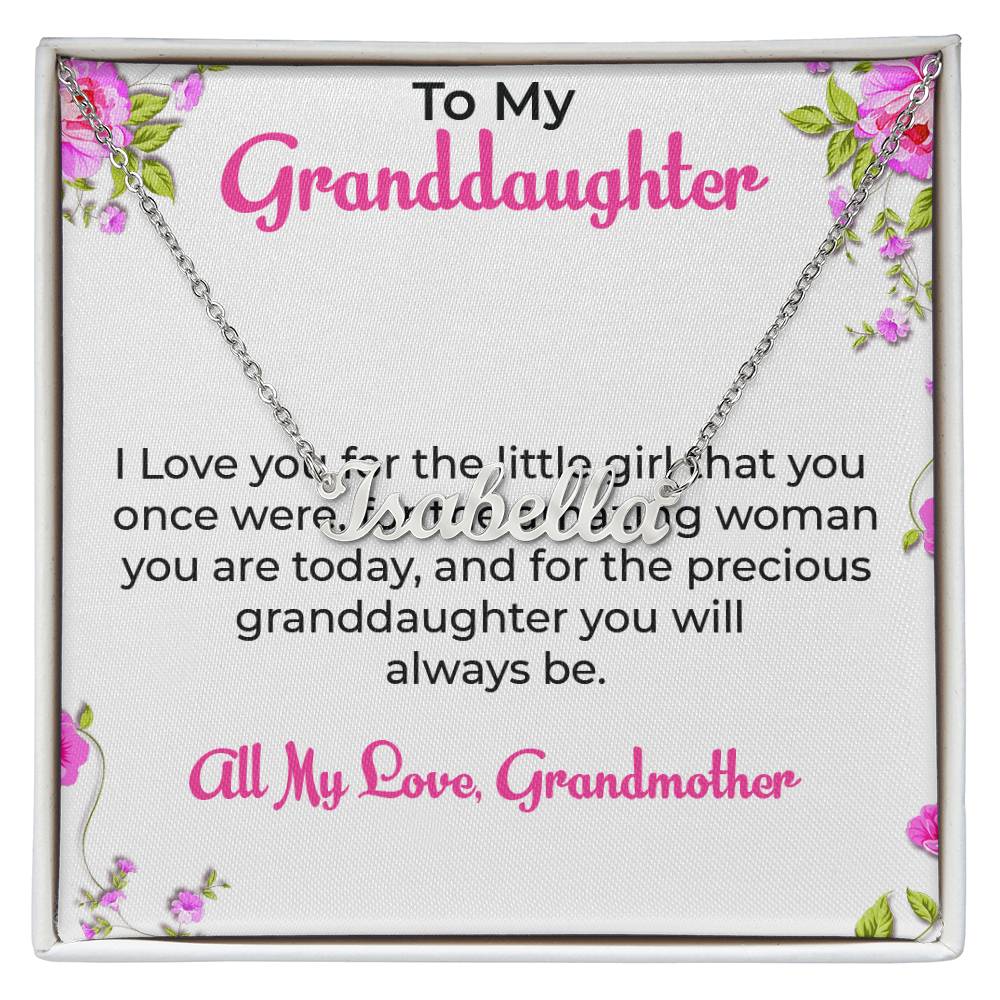 To My Special Granddaughter Necklace | Custom Name with Heartfelt Message Necklace Gift from Grandma
