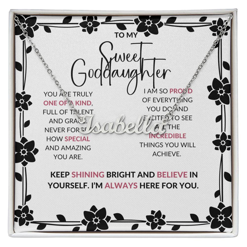 To My Sweet Goddaughter | Personalized Name Necklace to Cherish Our Bond
