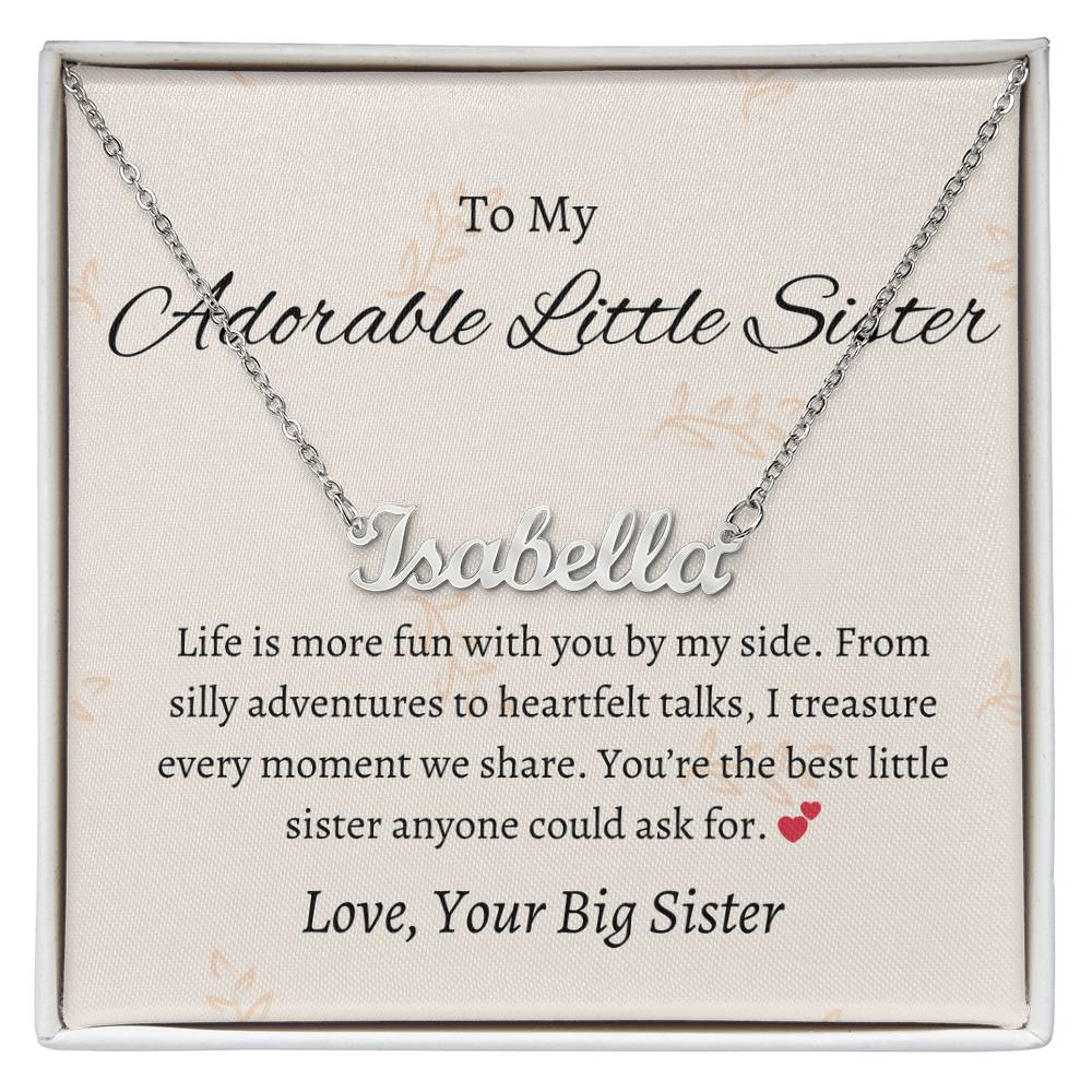 To My Adorable Sister Name Jewelry | Gift for Sister | Necklace Gift for Sister