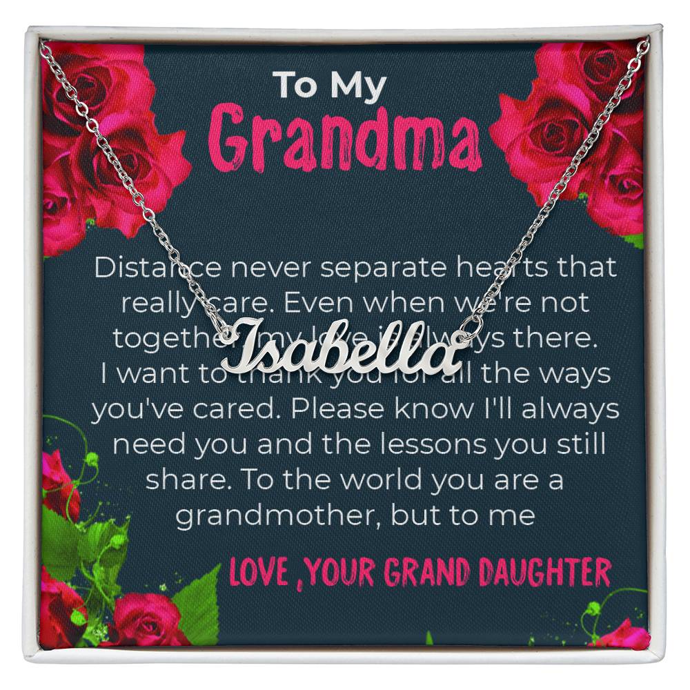 To My Grandma Custom Name Necklace Gift from Granddaughter | Gift for Grandma