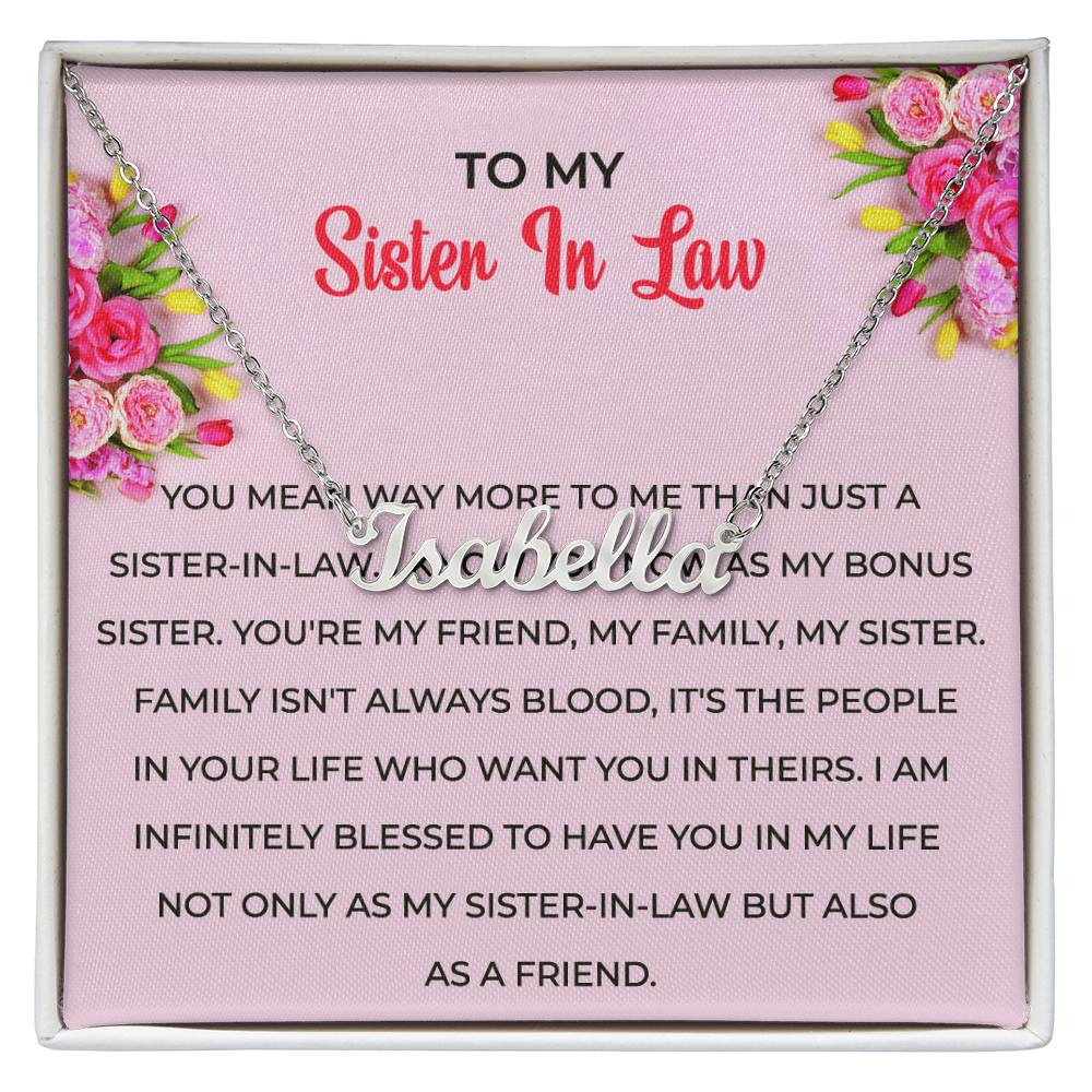 To My Sister-in-law Gift Necklace | Personalized Custom Name Necklace | Sister-in-Law Gift