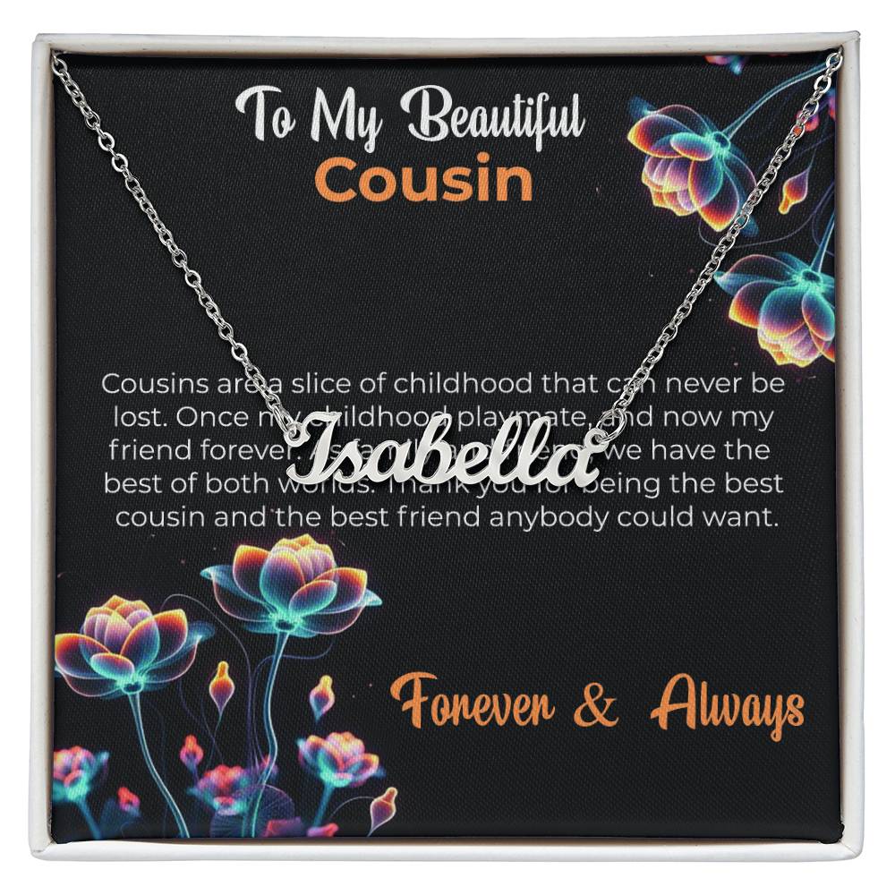 For My Beautiful Cousin - Cutout Name Necklace | Heartfelt Cousin Friendship Gift