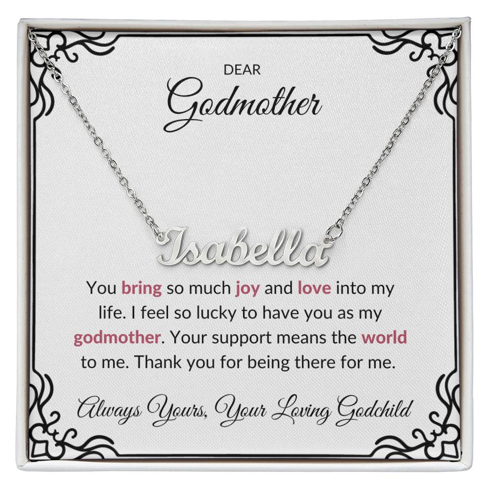 Custom Name Necklace for Lovely Godmother | A Beautiful Reminder of Your Bond | Godmother Gift