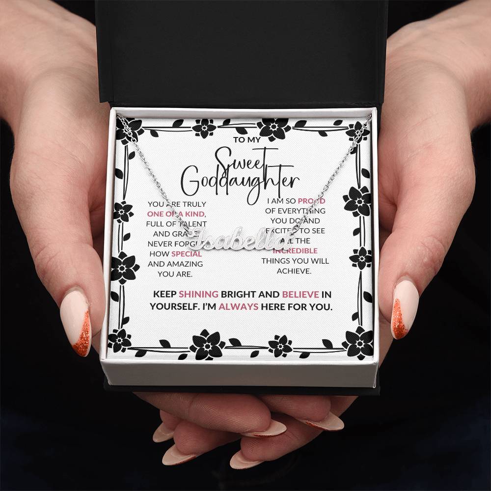 To My Sweet Goddaughter | Personalized Name Necklace to Cherish Our Bond