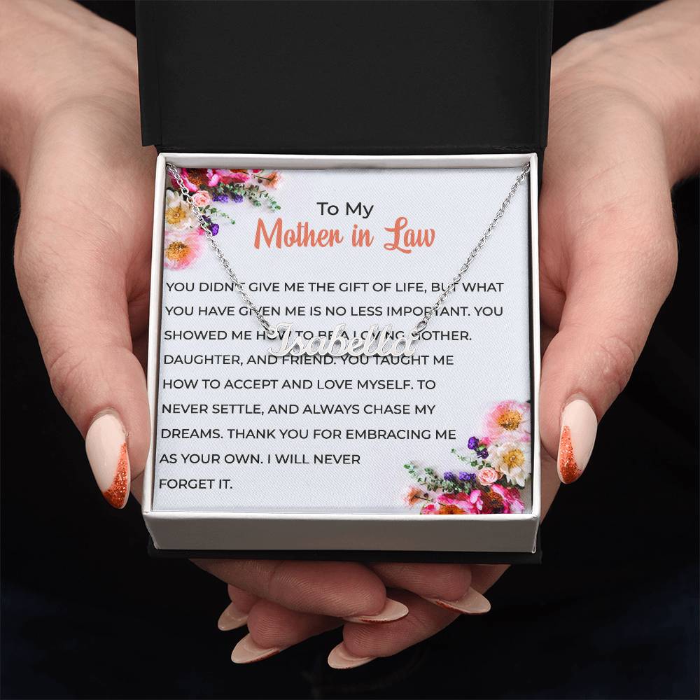 To My Cherished Mother-in-Law | Personalized Custom Name Necklace with Heartfelt