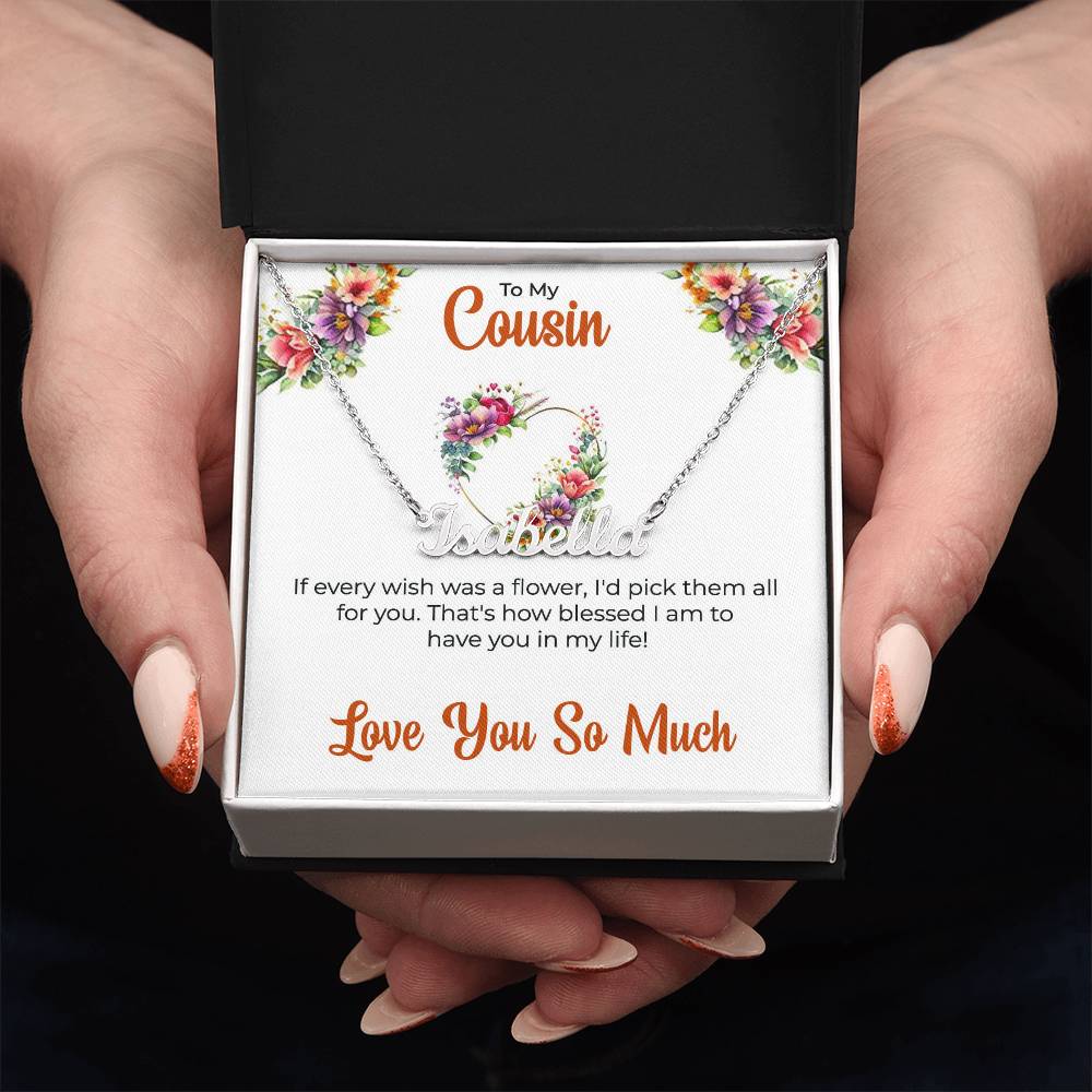 For My Cousin, My Best Friend - Cutout Name Necklace | Meaningful Cousin Friendship Gift
