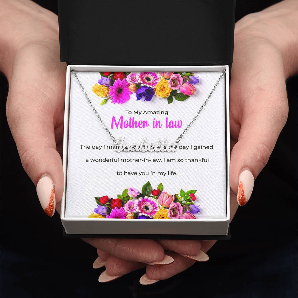 To My Amazing Mother-in-Law | Heartfelt Personalized Name Necklace