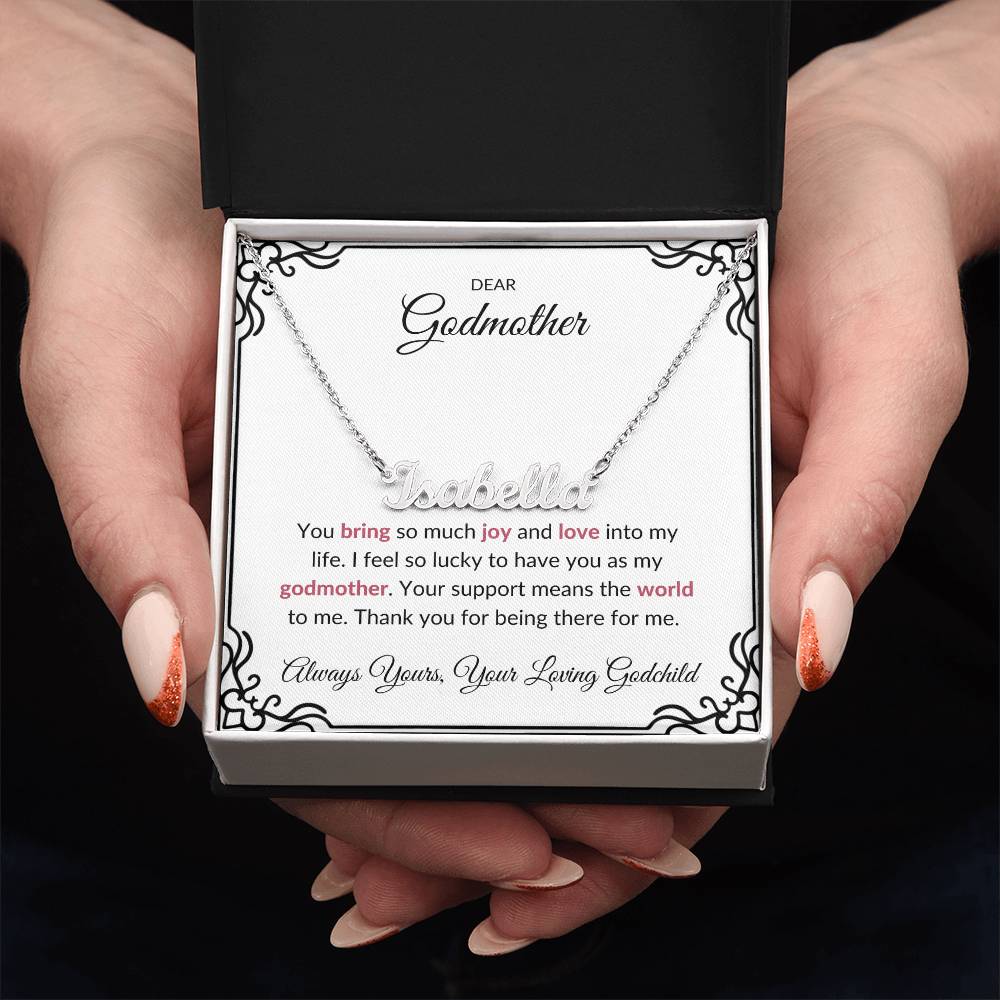 Custom Name Necklace for Lovely Godmother | A Beautiful Reminder of Your Bond | Godmother Gift